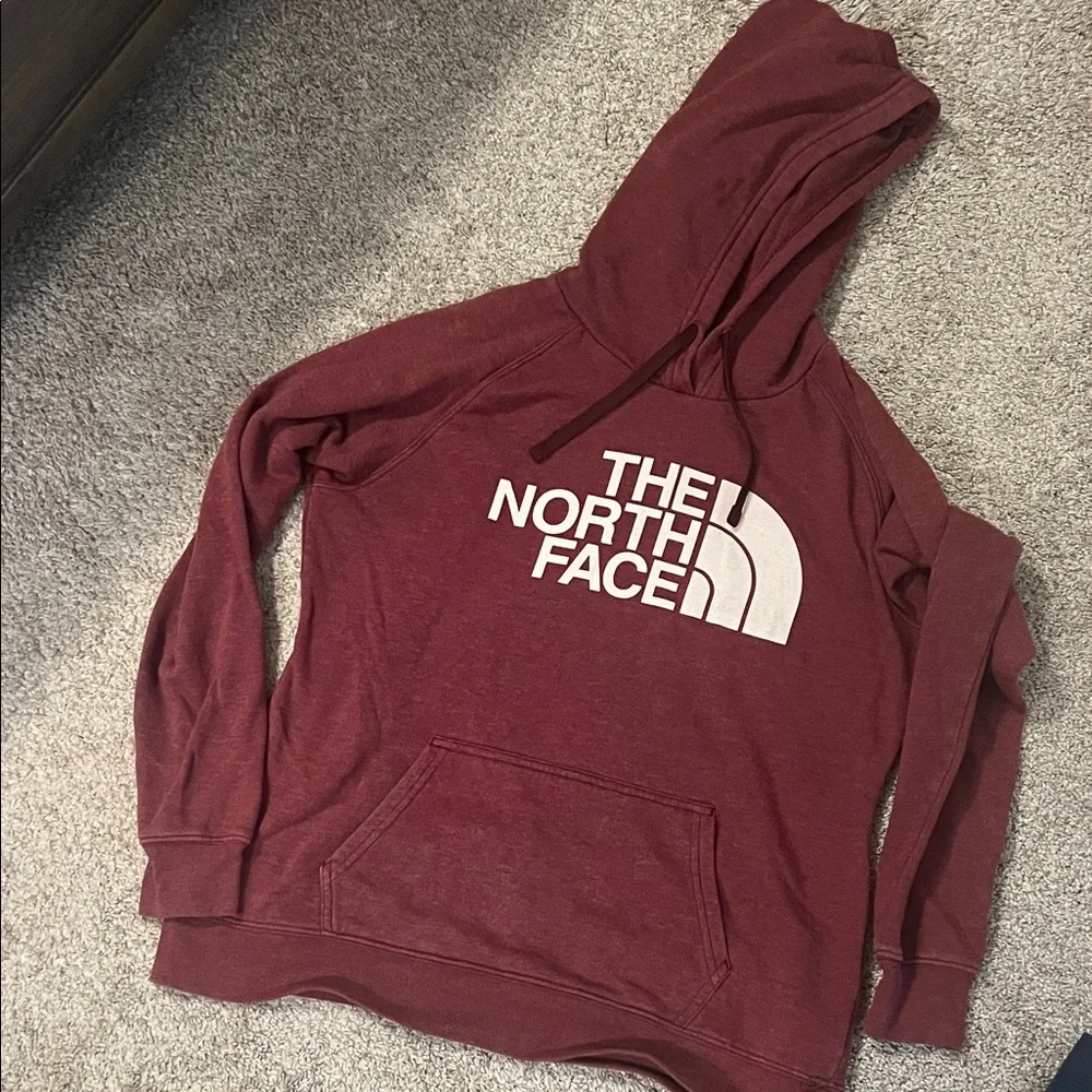 The North Face Burgundy Pullover Hoodie - Picture 1 of 8